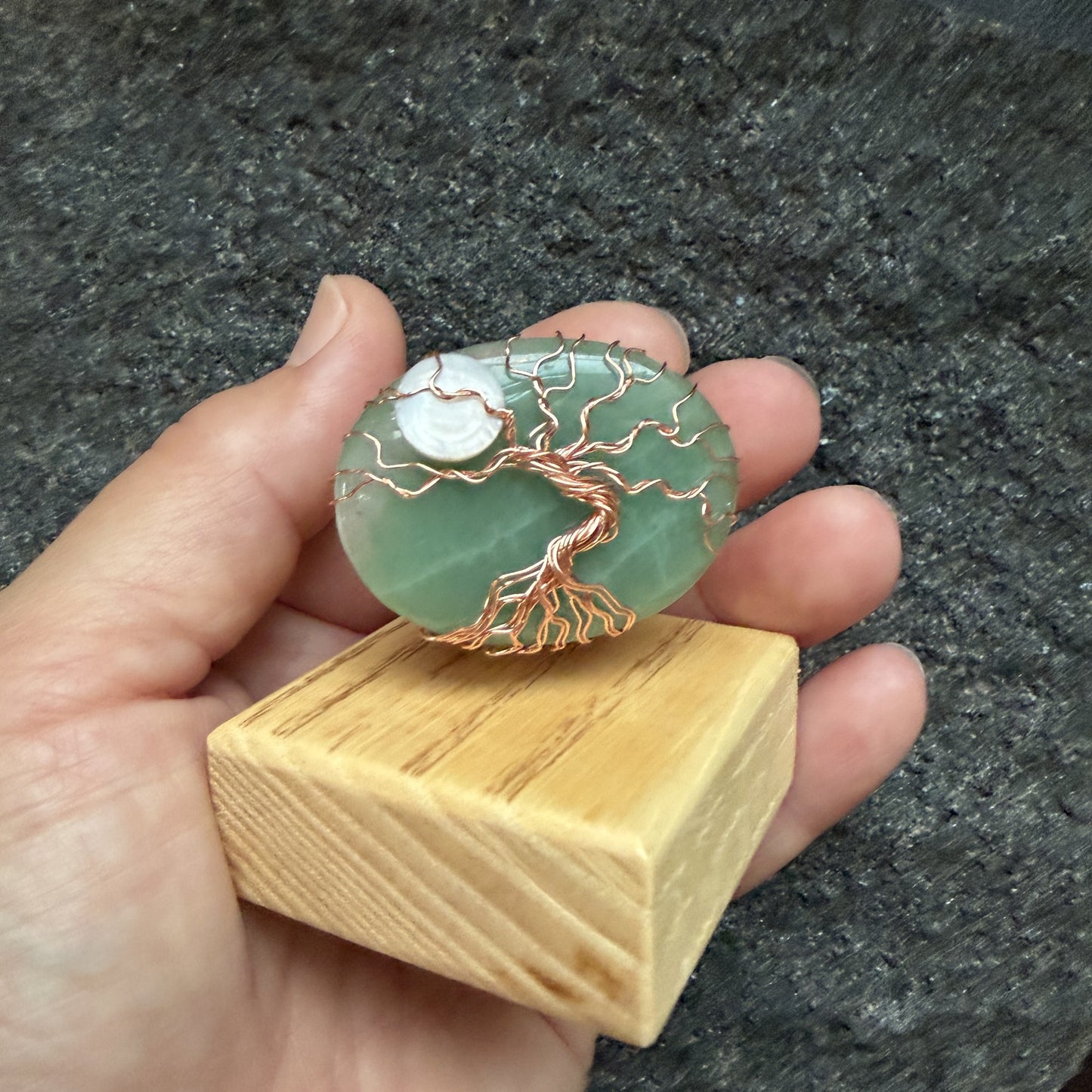 Green Aventurine Copper Display — Piece No. D005