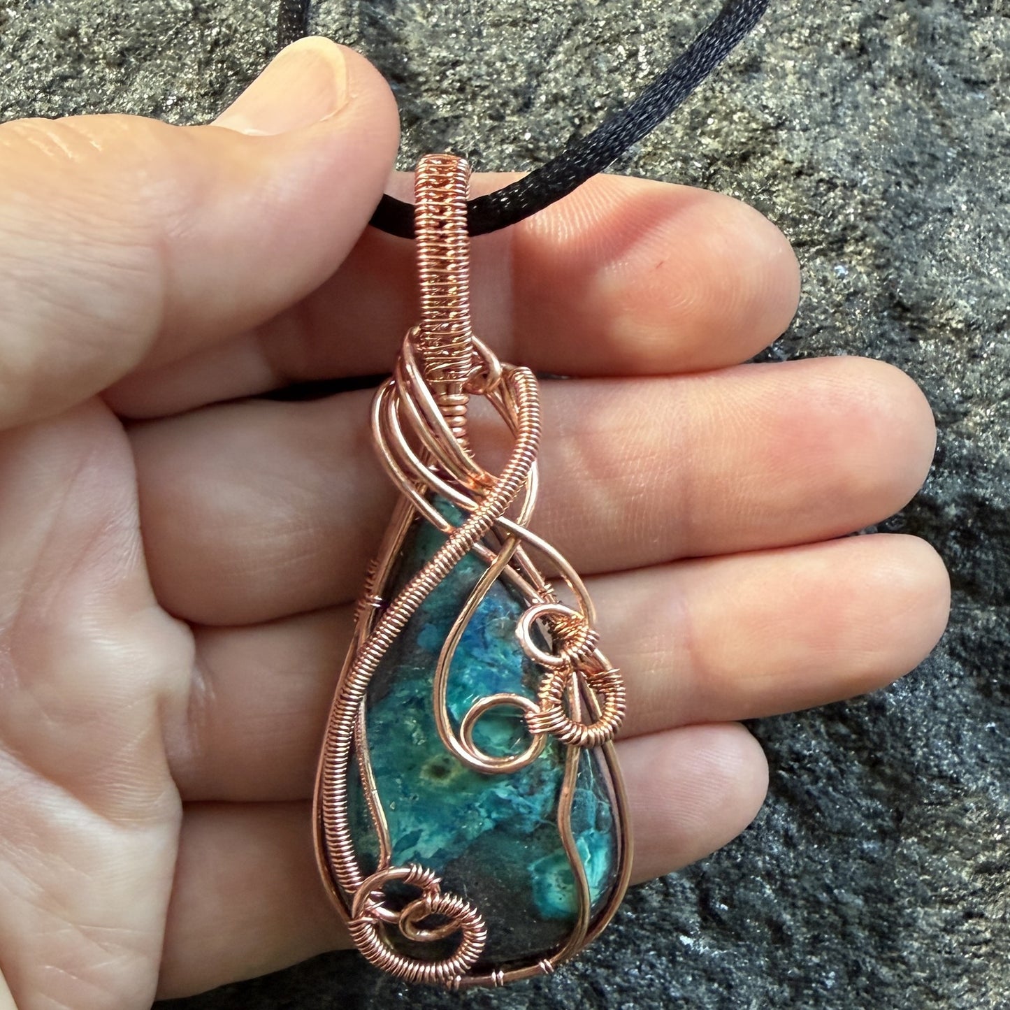 Chrysocolla Copper Pendant — Piece No. P013
