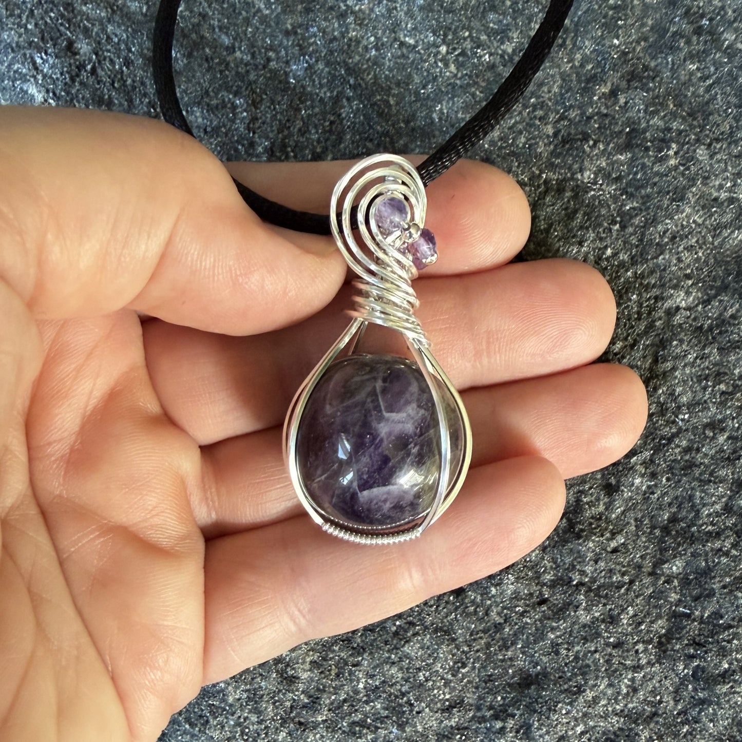 Amethyst Sterling Silver Pendant — Piece No. P023