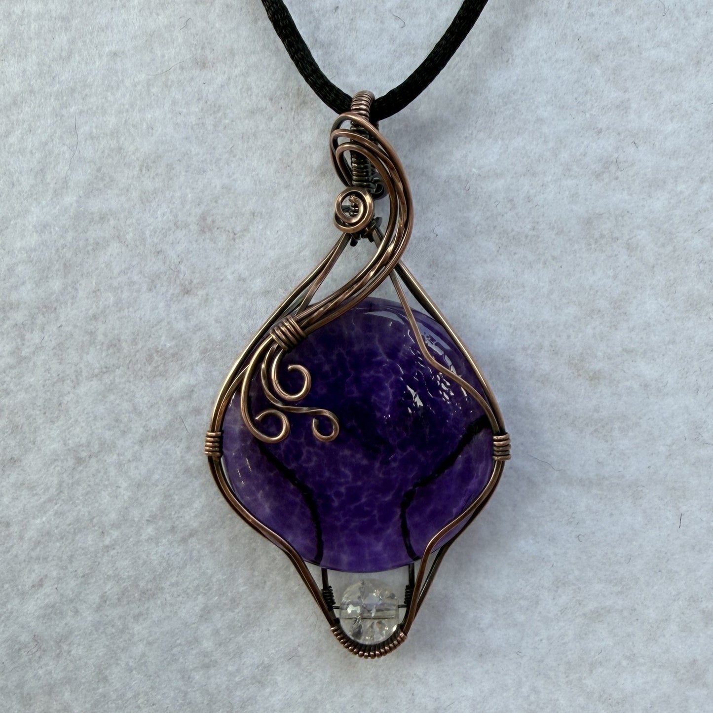 Glass Antiqued Copper Pendant — Piece No. P018