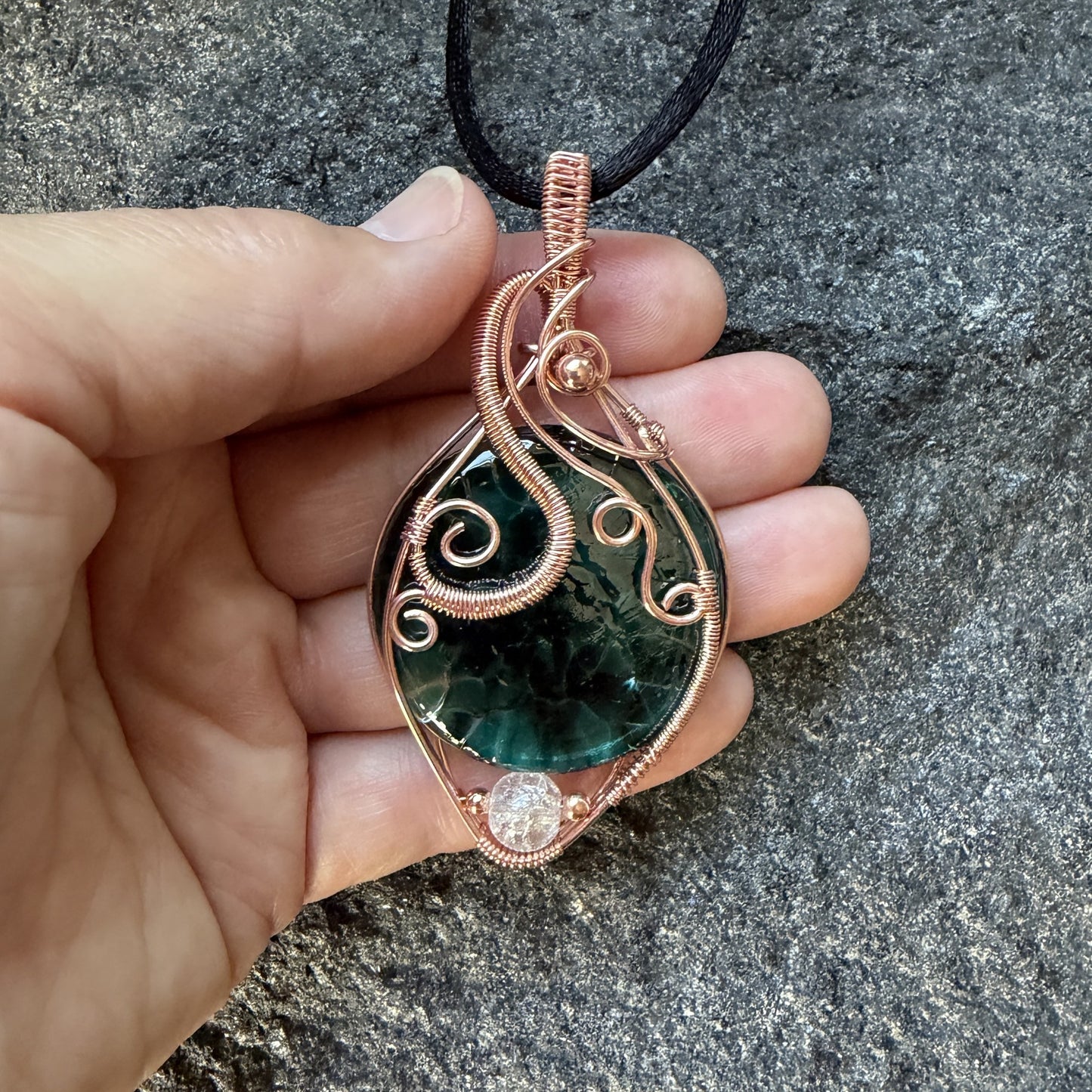 Glass Copper Pendant — Piece No. P019