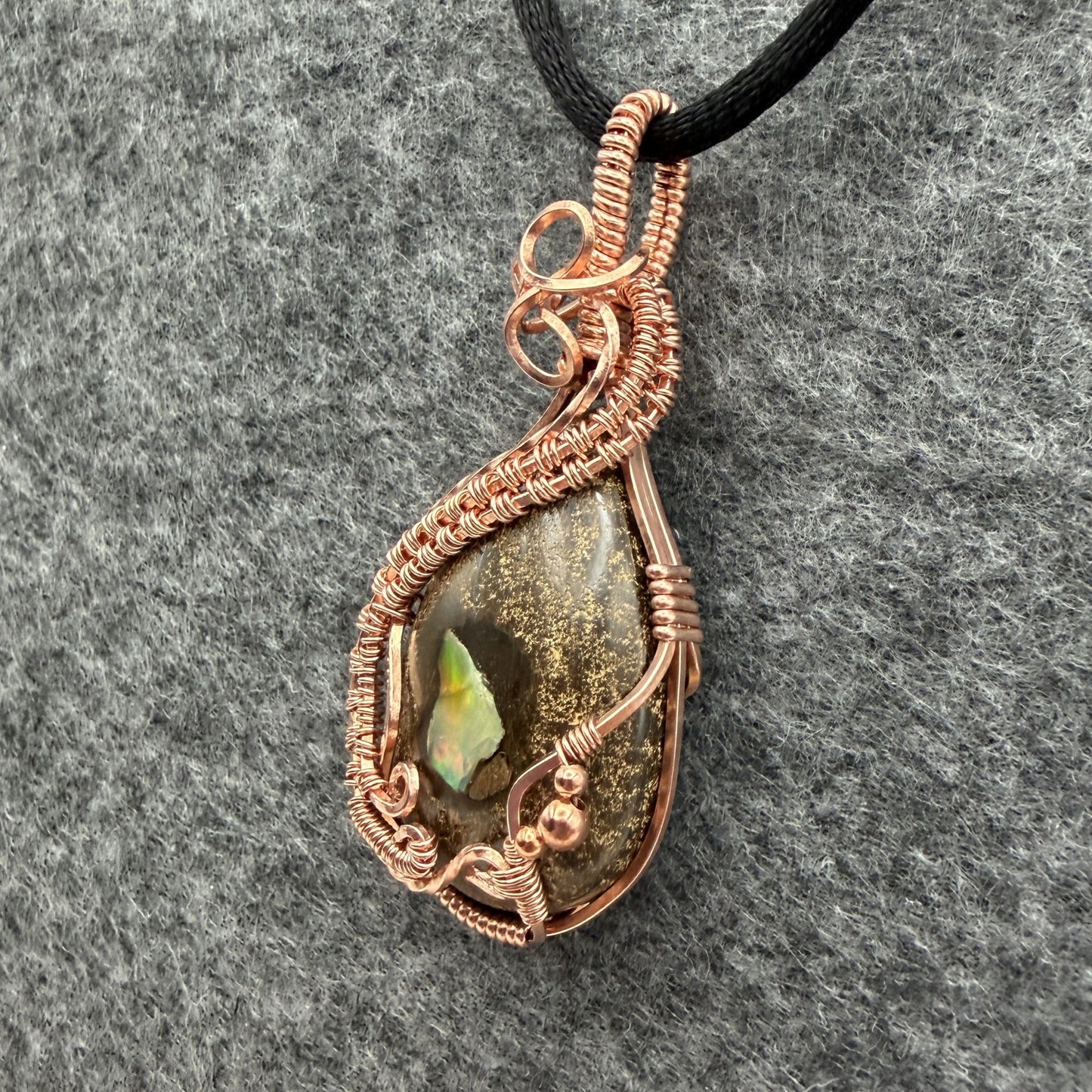 Boulder Opal Copper Pendant — Piece No. P021