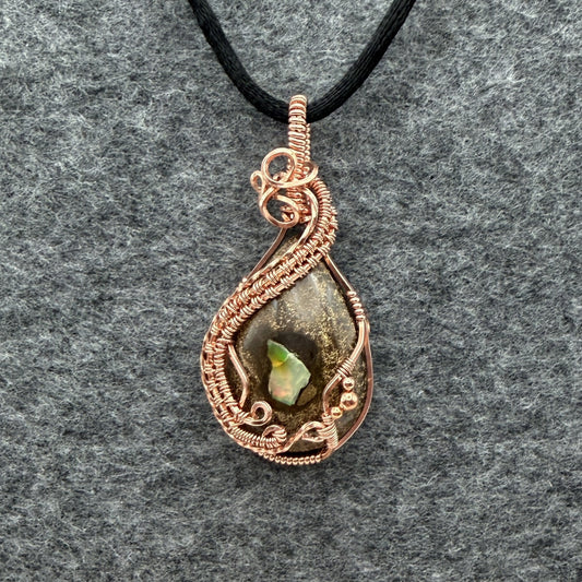 Boulder Opal Copper Pendant — Piece No. P021