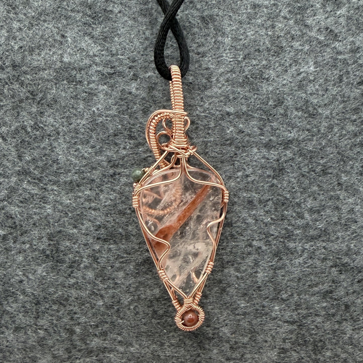 Iodolite Quartz Copper Pendant — Piece No. P026