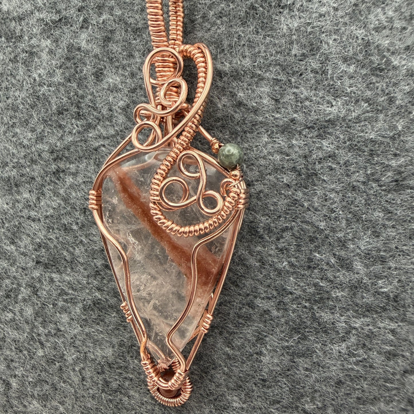 Iodolite Quartz Copper Pendant — Piece No. P026
