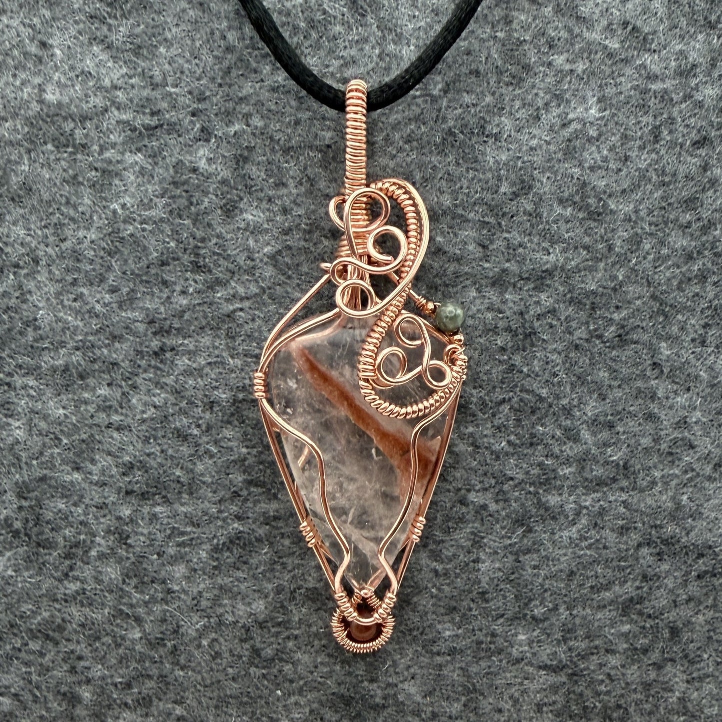 Iodolite Quartz Copper Pendant — Piece No. P026