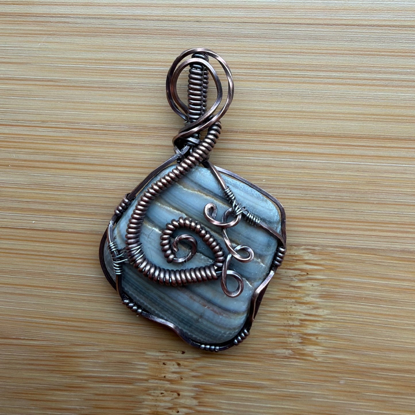 Shell Antiqued Copper Pendant — Piece No. P028