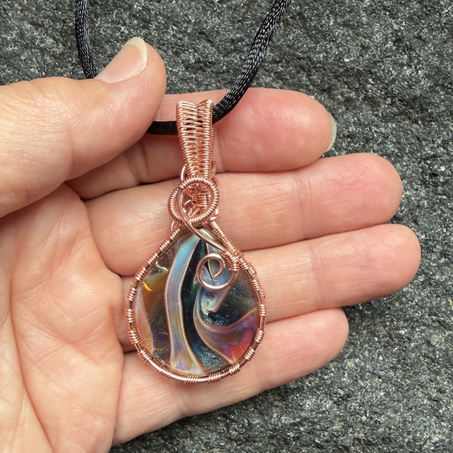 Glass Copper Pendant — Piece No. P029